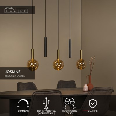 Lucide JOSIANE - Pendelleuchten - 3xG9 - Amber | Vibes